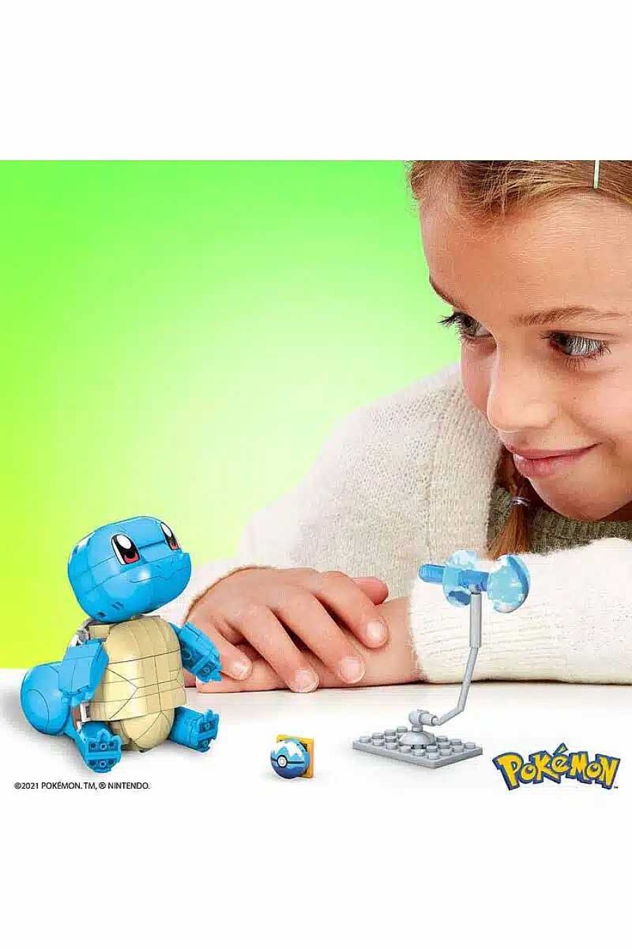 POCKET MONSTER Pokemon Figurer | Medium Squirtle Mega Construx Figur