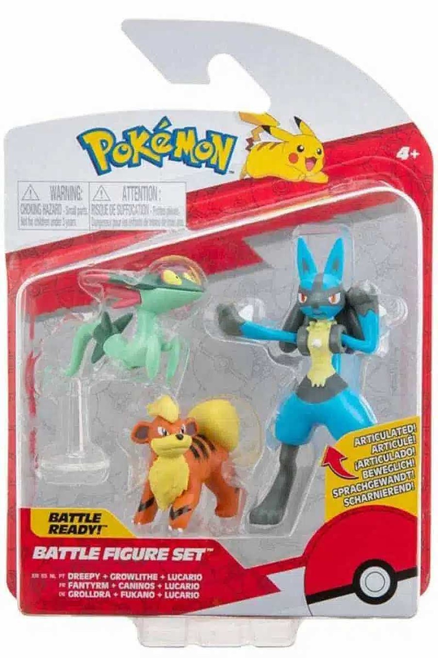 POCKET MONSTER Pokemon Figurer | Lucario Growlithe Og Dreepy Figurer