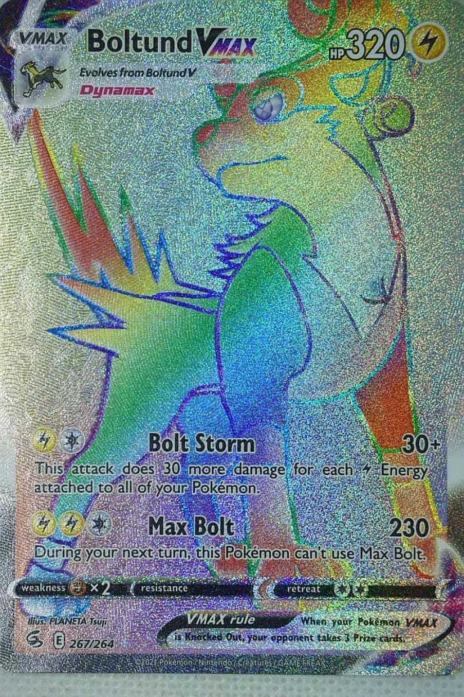 POCKET MONSTER Pokemon Kort | Boltund Vmax 267/264 Hyper Rare