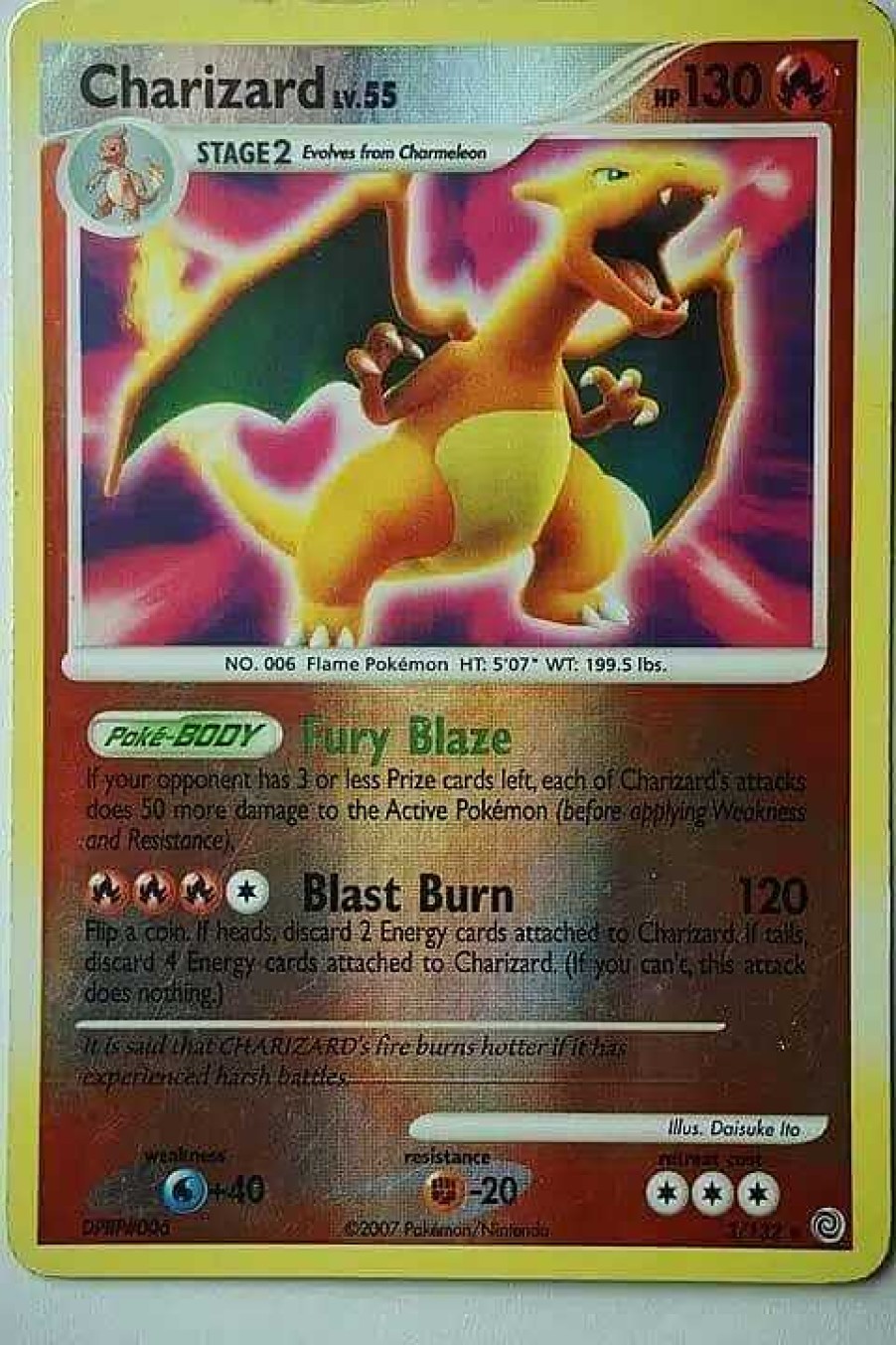 POCKET MONSTER Pokemon Kort | Charizard 3/132 Rare Reverse Holo