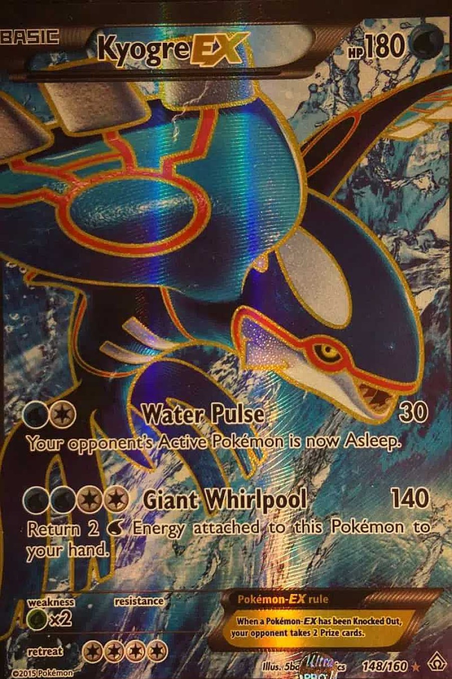 POCKET MONSTER Pokemon Kort | Kyogre Ex 148/160 Full Art