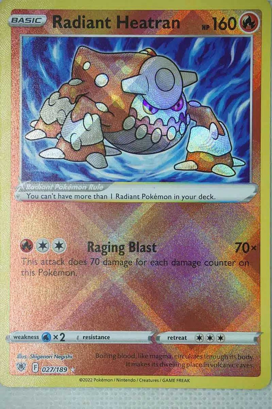 POCKET MONSTER Pokemon Kort | Radiant Heatran 027/189 Radiant Rare