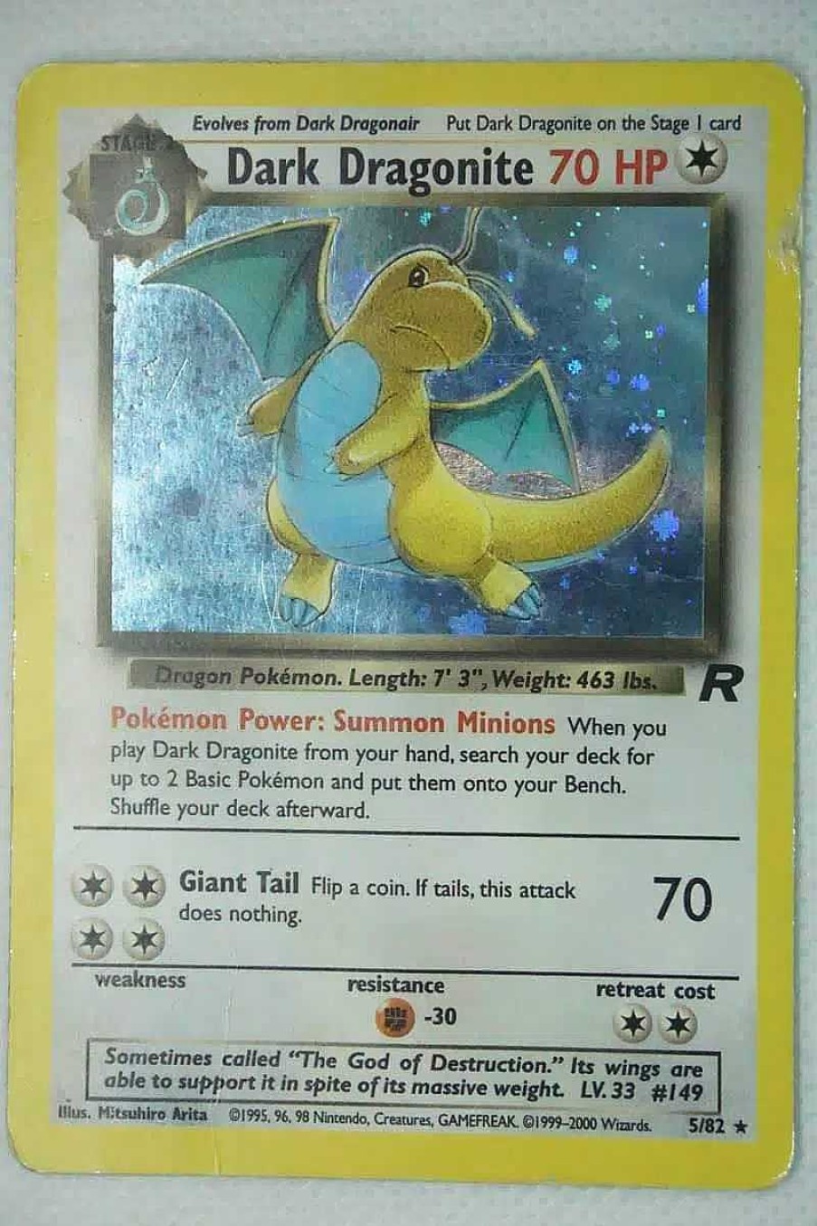 POCKET MONSTER Pokemon Kort | Dark Dragonite 5/82 Holo Rare Brugt