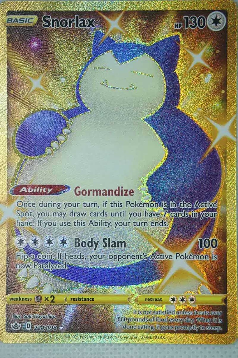 POCKET MONSTER Pokemon Kort | Snorlax 224/198 Secret Rare