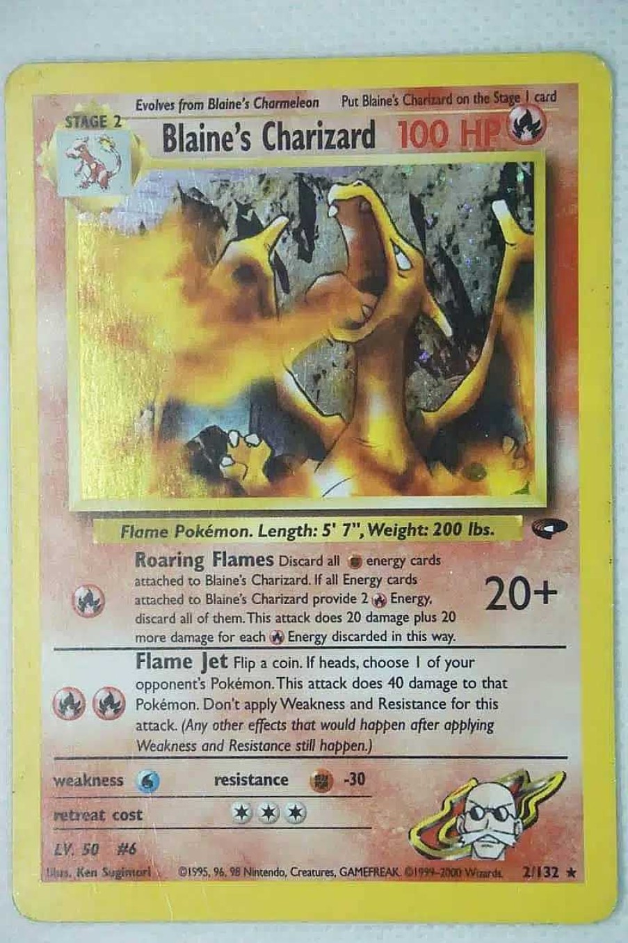 POCKET MONSTER Pokemon Kort | Blaine'S Charizard 2/132 Holo Rare Brugt