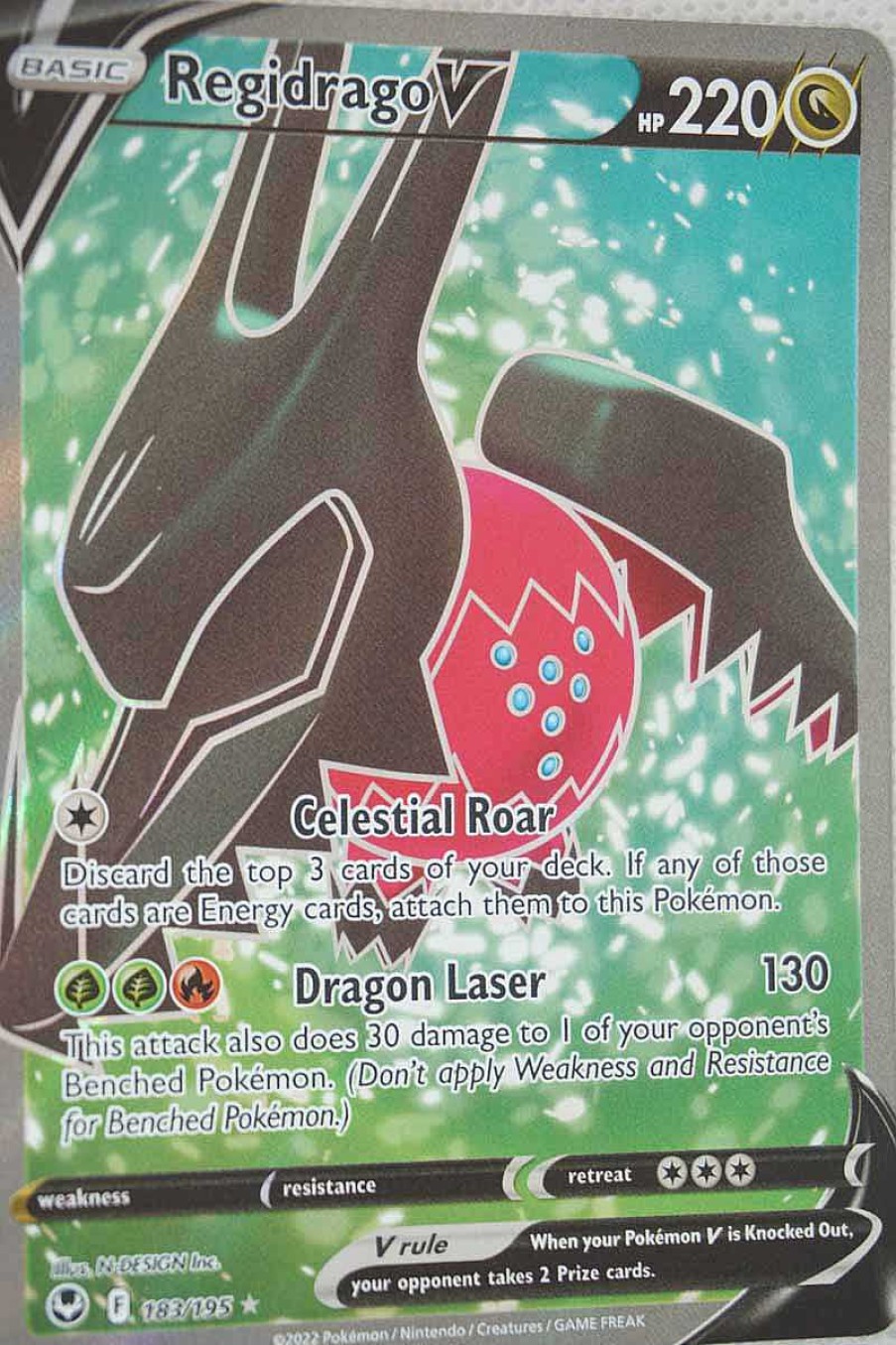 POCKET MONSTER Pokemon Kort | Regidrago V 183/195 Full Art