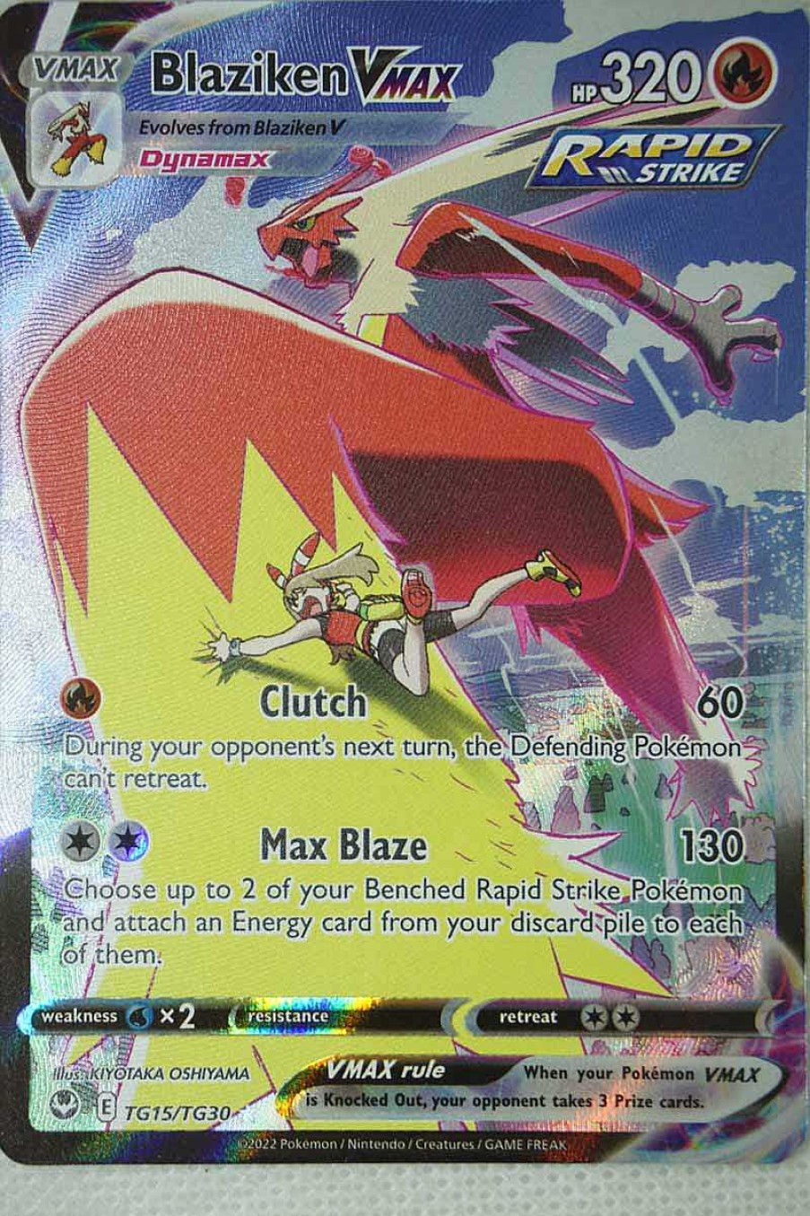 POCKET MONSTER Pokemon Kort | Blaziken Vmax Tg15/Tg30