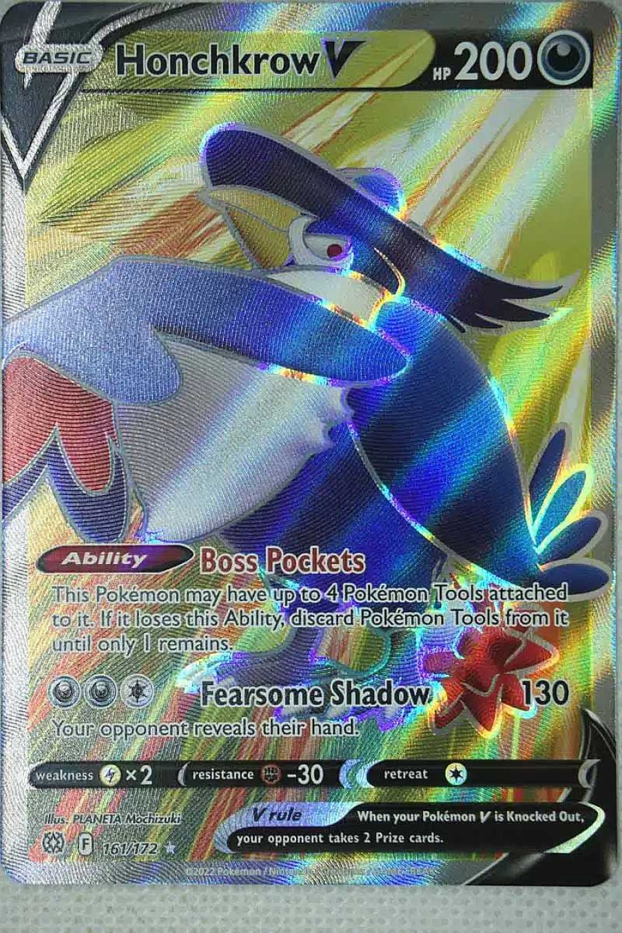 POCKET MONSTER Pokemon Kort | Honchkrow V 161/172 Full Art