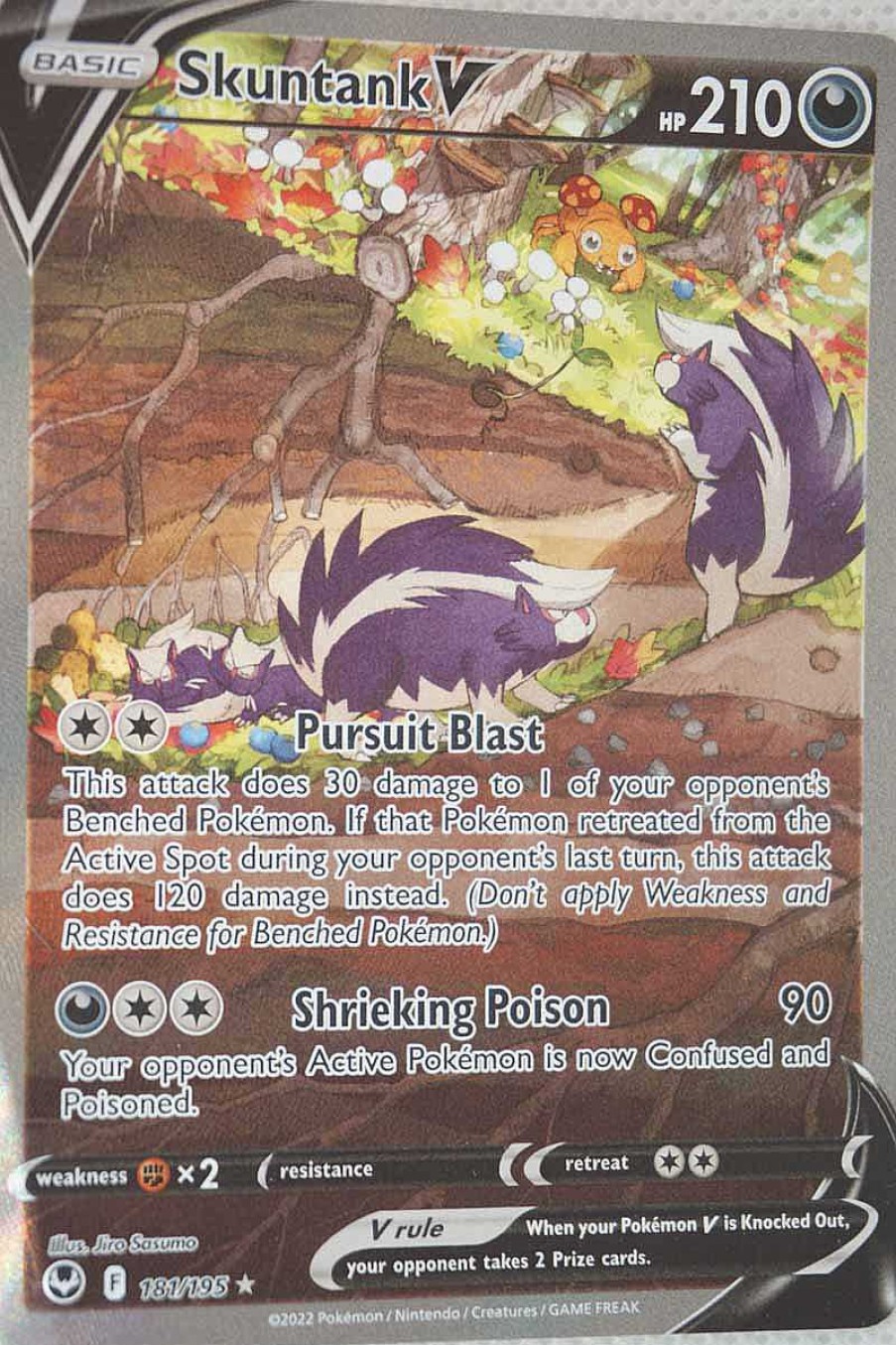 POCKET MONSTER Pokemon Kort | Skuntank V 181/195 Alternate Art