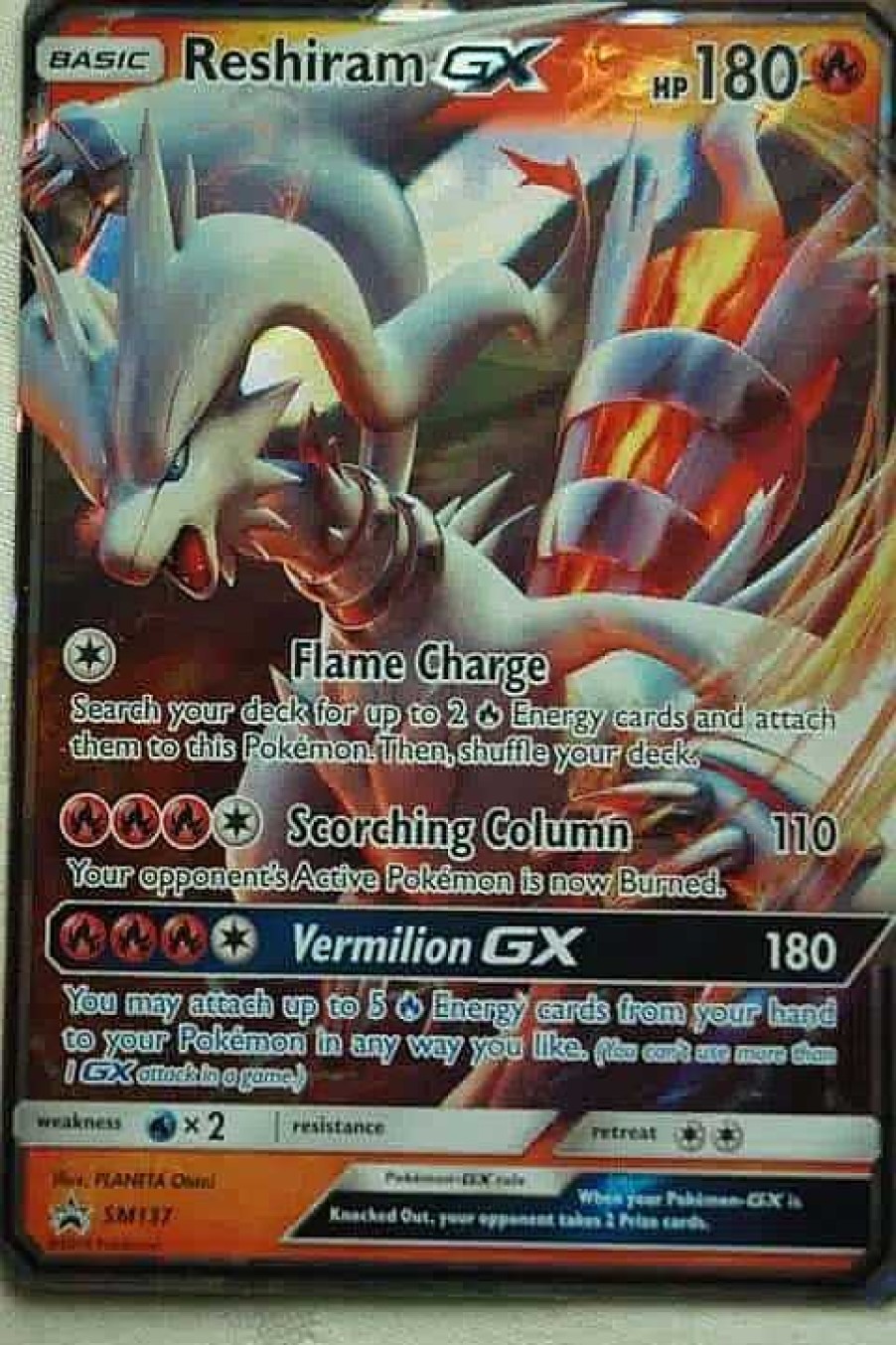 POCKET MONSTER Pokemon Kort | Reshiram Gx Sm137 Promo