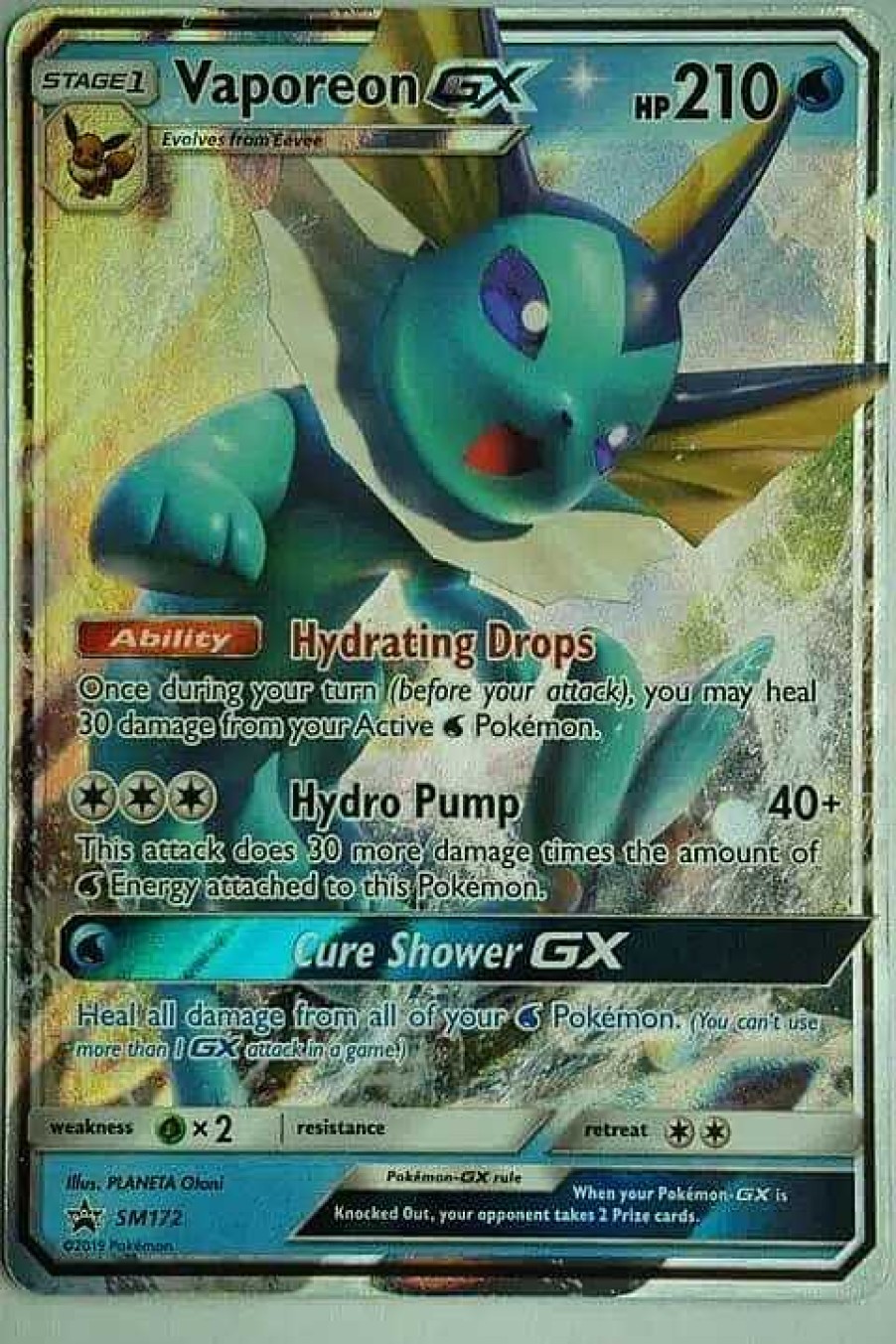 POCKET MONSTER Pokemon Kort | Vaporeon Gx Sm172