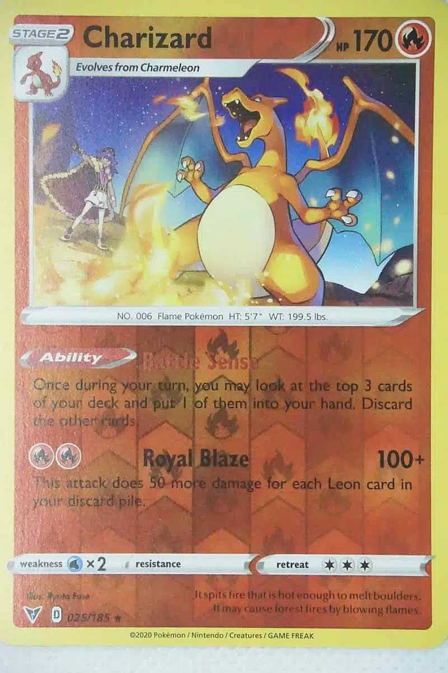 POCKET MONSTER Pokemon Kort | Charizard 025/185 Rare Reverse Holo