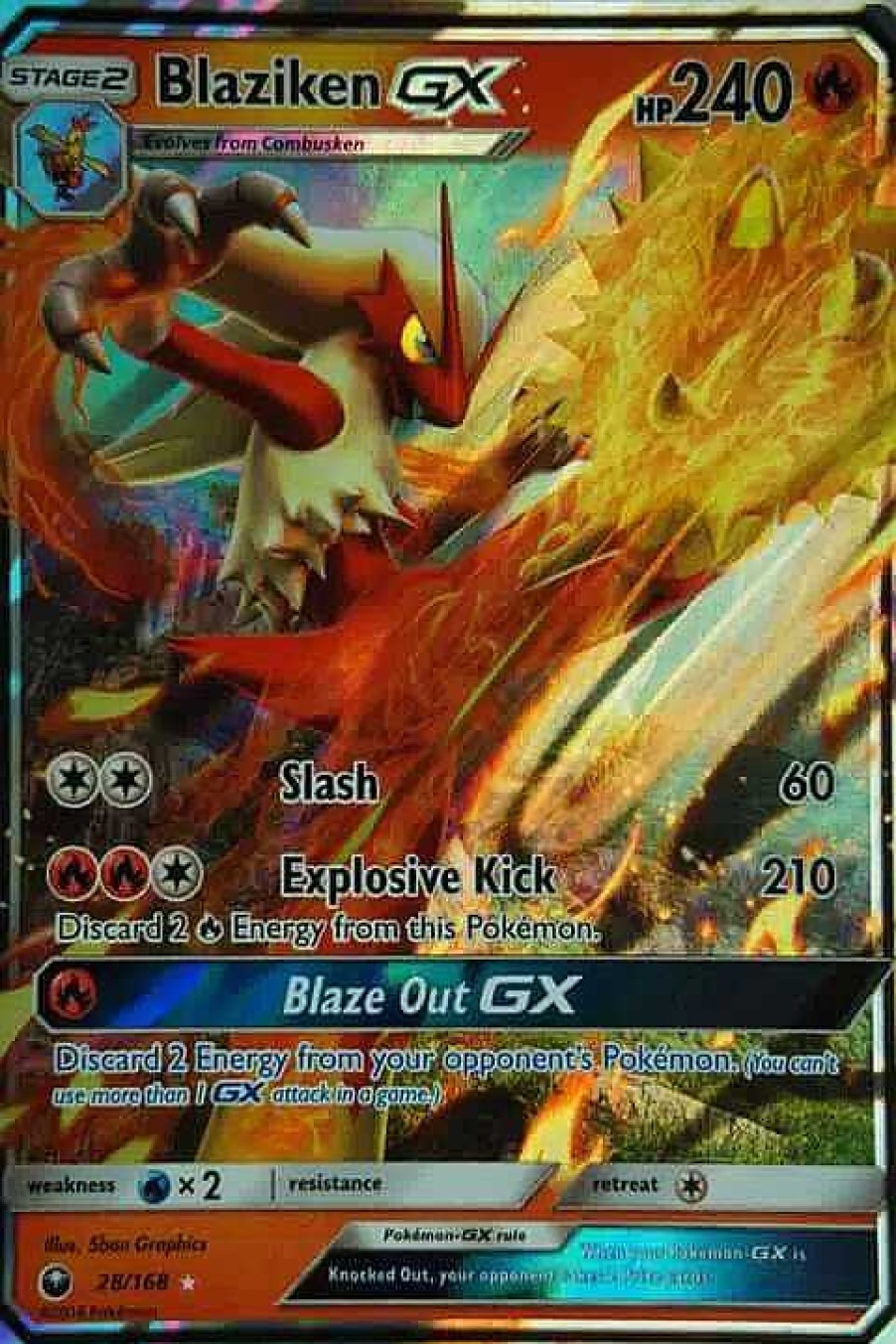 POCKET MONSTER Pokemon Kort | Blaziken Gx 28/168