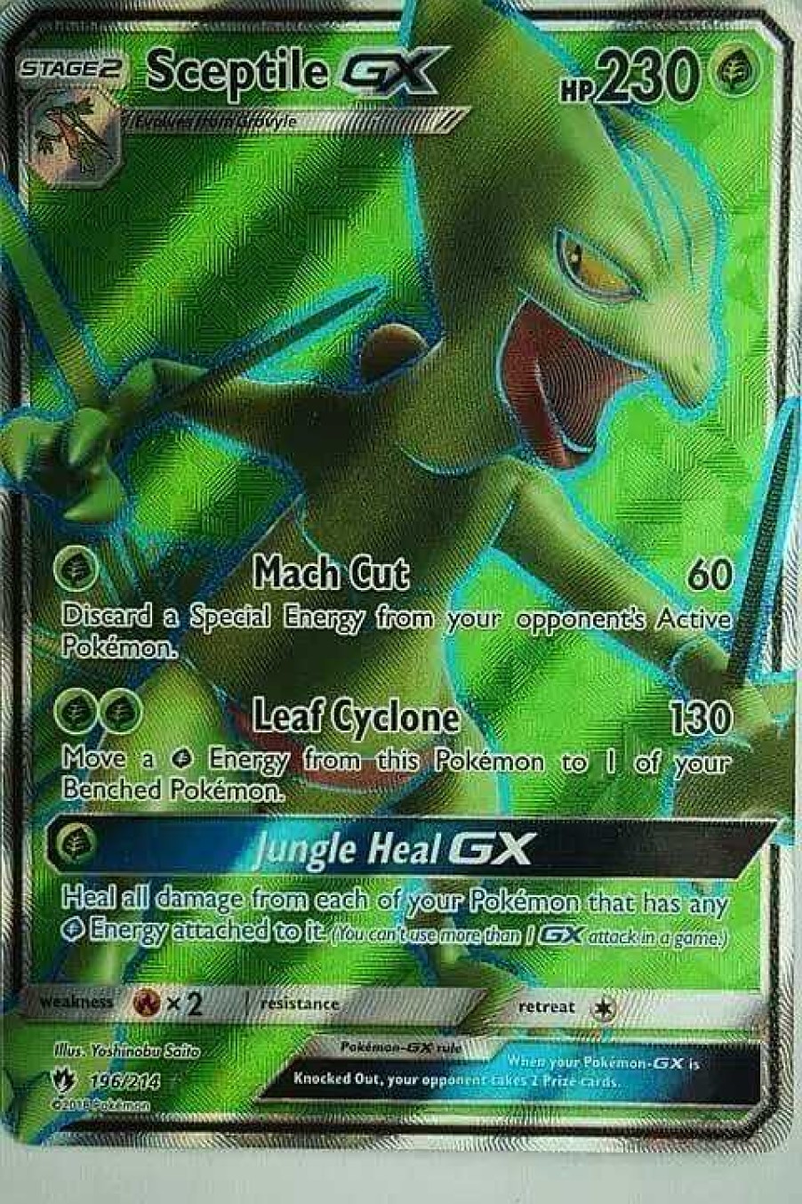 POCKET MONSTER Pokemon Kort | Sceptile Gx 196/214 Full Art