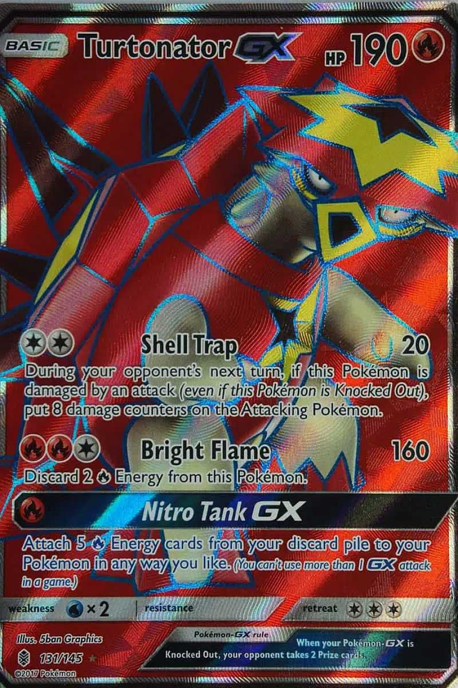 POCKET MONSTER Pokemon Kort | Turtonator Gx 131/145 Full Art