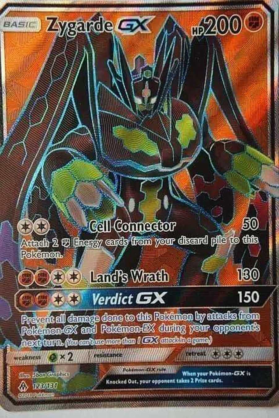 POCKET MONSTER Pokemon Kort | Zygarde Gx 123/131 Full Art