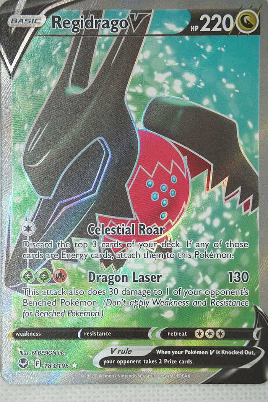 POCKET MONSTER Pokemon Kort | Regidrago V 183/195 Full Art