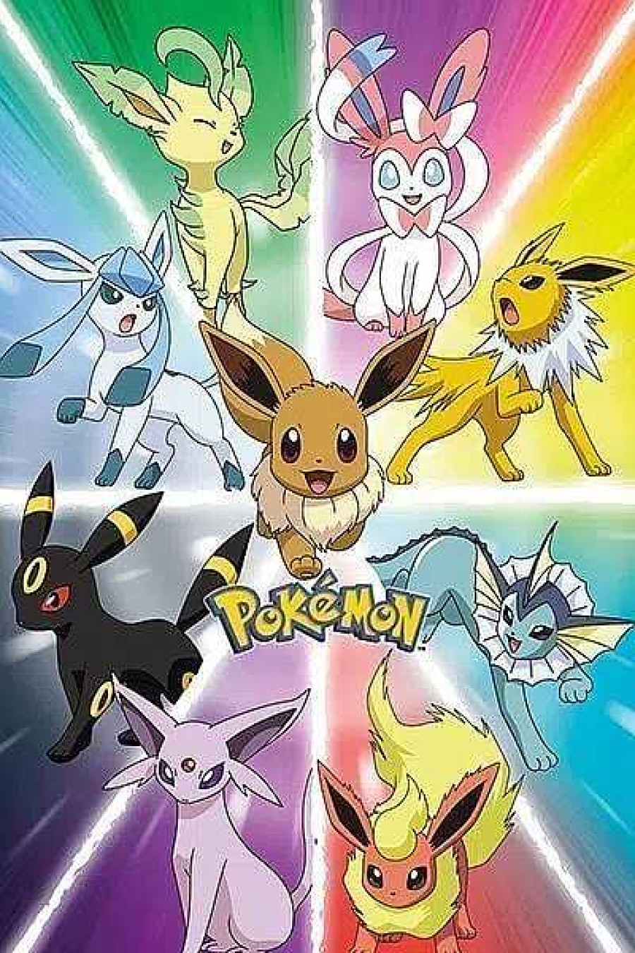 POCKET MONSTER Pokemon Til Bornevaerelset | Plakat Med Eevee Udviklinger