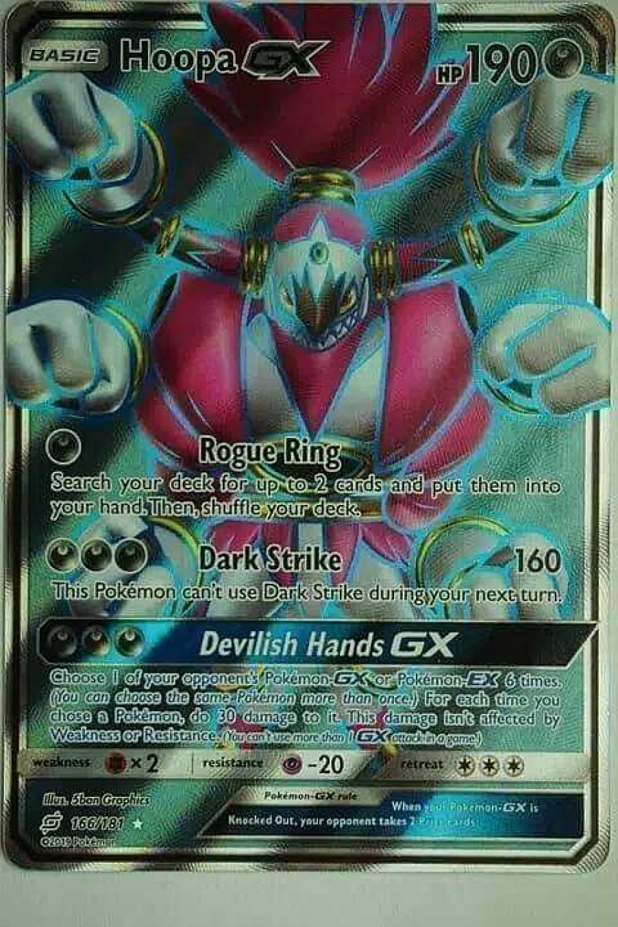 POCKET MONSTER Pokemon Kort | Hoopa Gx 166/181 Full Art