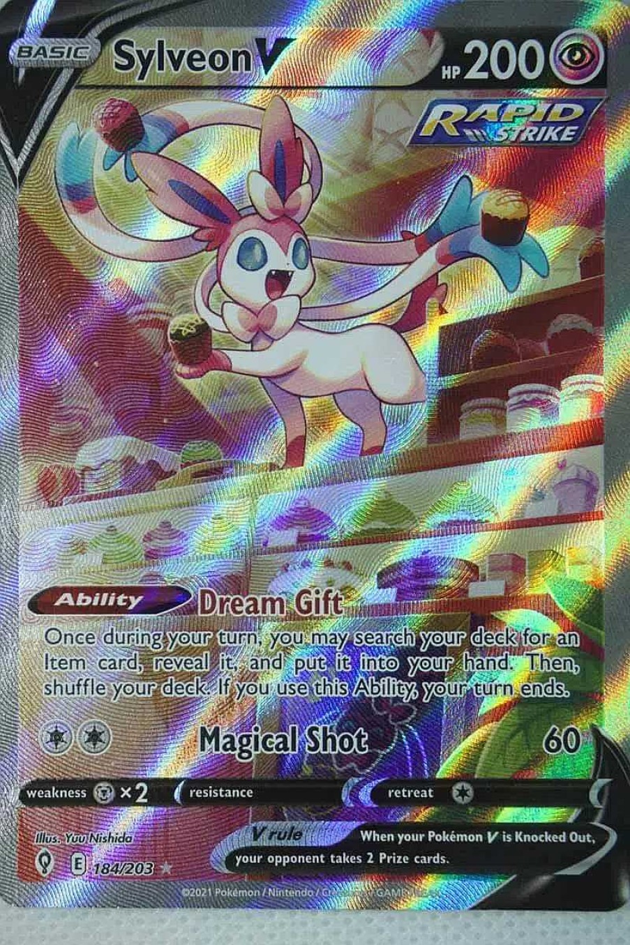 POCKET MONSTER Pokemon Kort | Sylveon V 184/203 Alternate Art