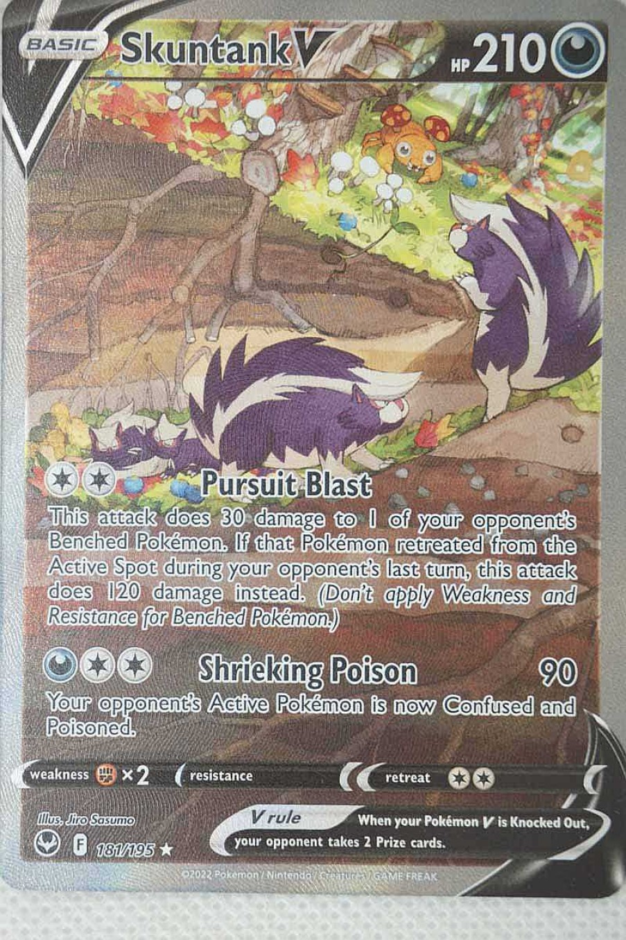 POCKET MONSTER Pokemon Kort | Skuntank V 181/195 Alternate Art