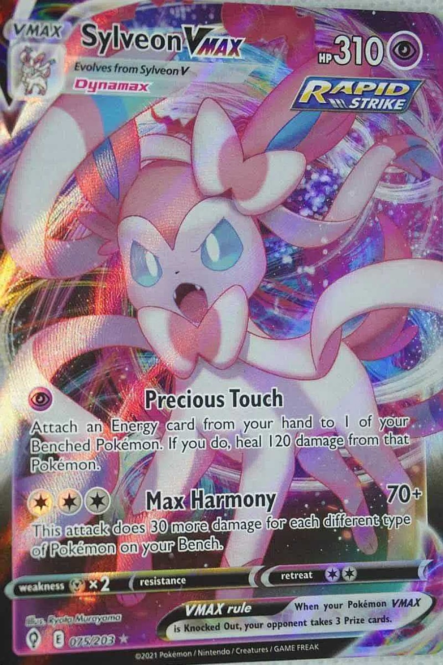 POCKET MONSTER Pokemon Kort | Sylveon Vmax 75/203