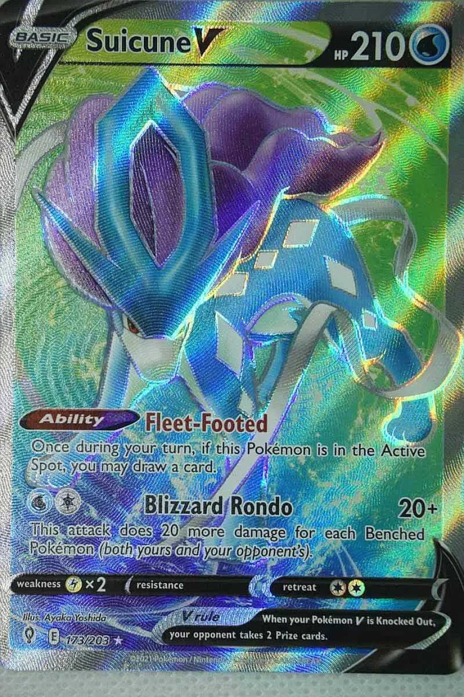 POCKET MONSTER Pokemon Kort | Suicune V 173/203 Full Art