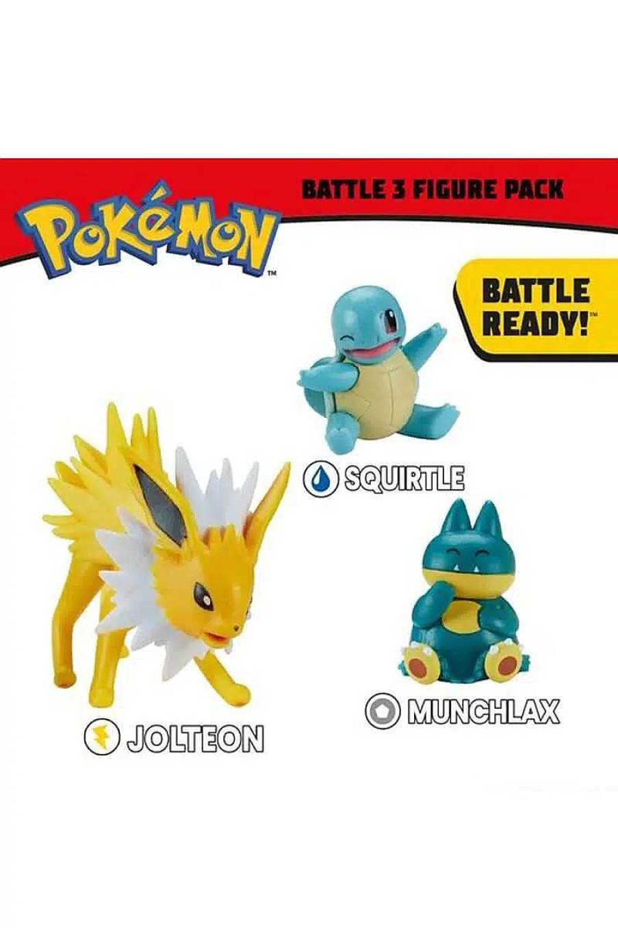 POCKET MONSTER Pokemon Figurer | Jolteon, Squirtle Og Munchlax Figurer