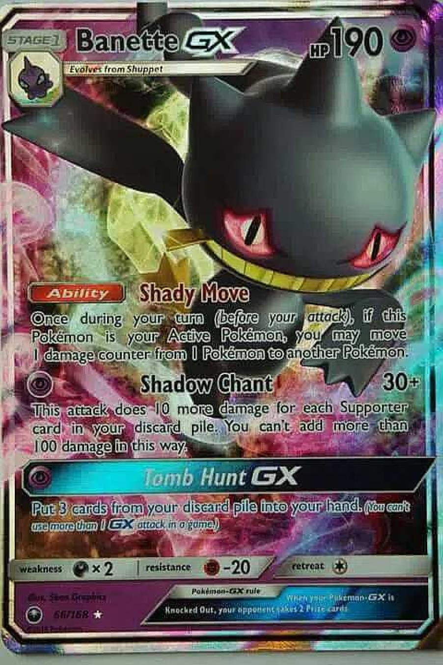 POCKET MONSTER Pokemon Kort | Banette Gx 66/168