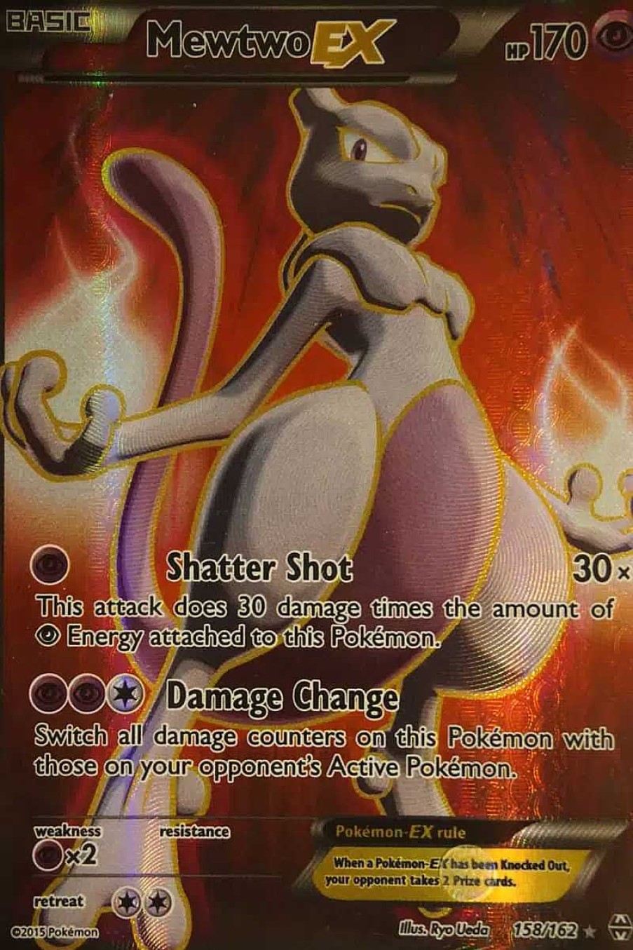 POCKET MONSTER Pokemon Kort | Mewtwo Ex 158/162 Full Art