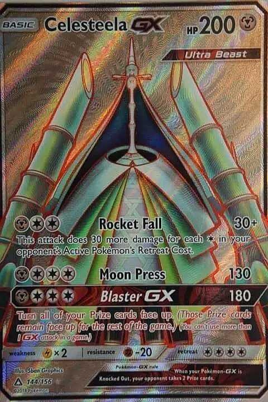 POCKET MONSTER Pokemon Kort | Celesteela Gx 144/156 Full Art