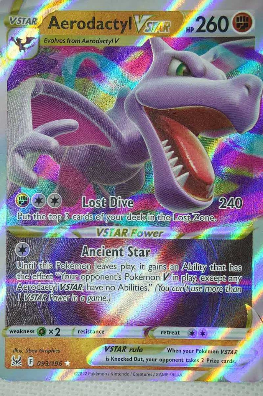 POCKET MONSTER Pokemon Kort | Aerodactyl Vstar 093/196