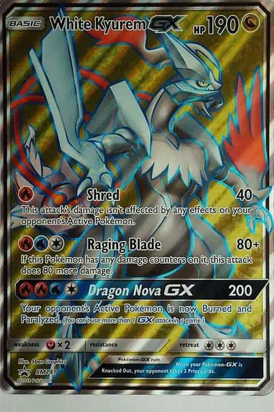 POCKET MONSTER Pokemon Kort | White Kyurem Gx Sm141 Full Art Stor