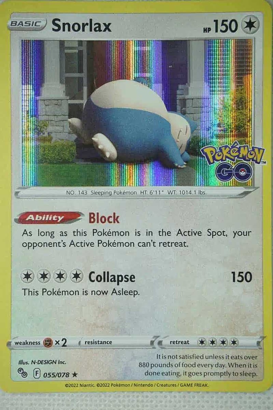 POCKET MONSTER Pokemon Kort | Snorlax 055/078 Holo Rare