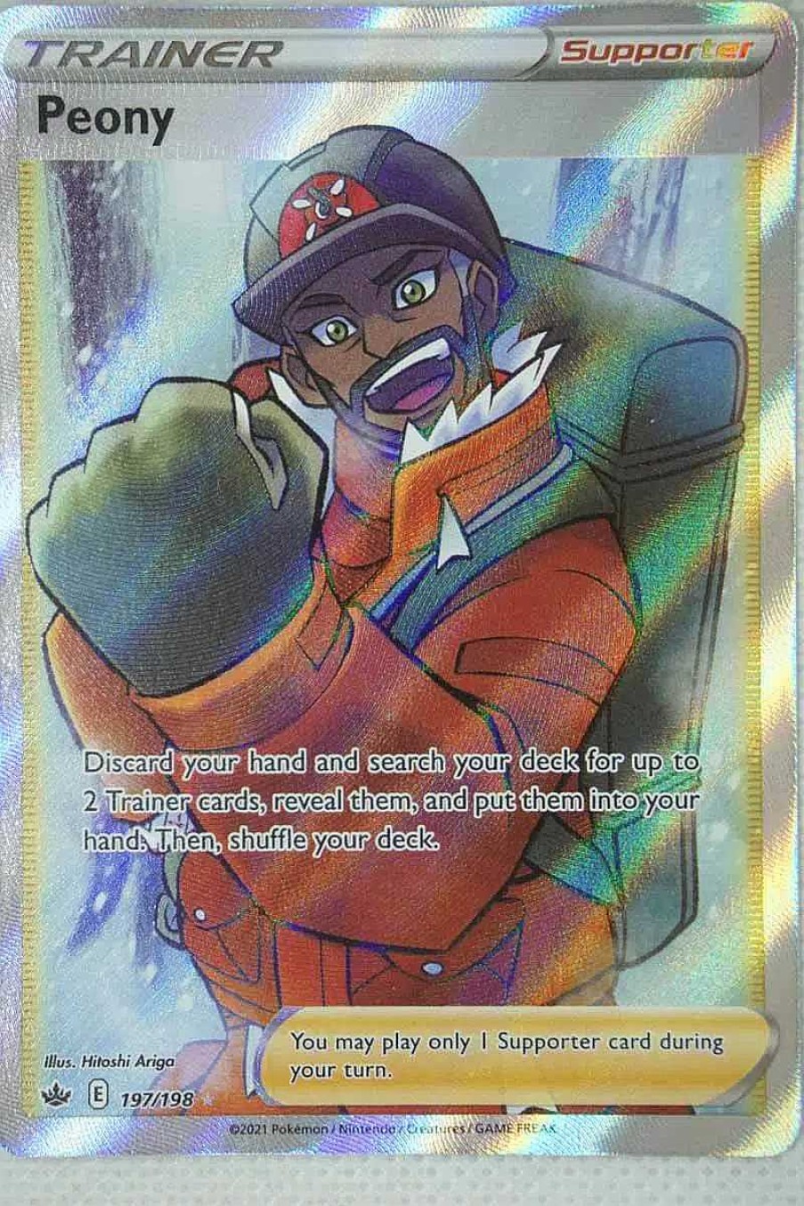 POCKET MONSTER Pokemon Kort | Peony 197/198 Full Art