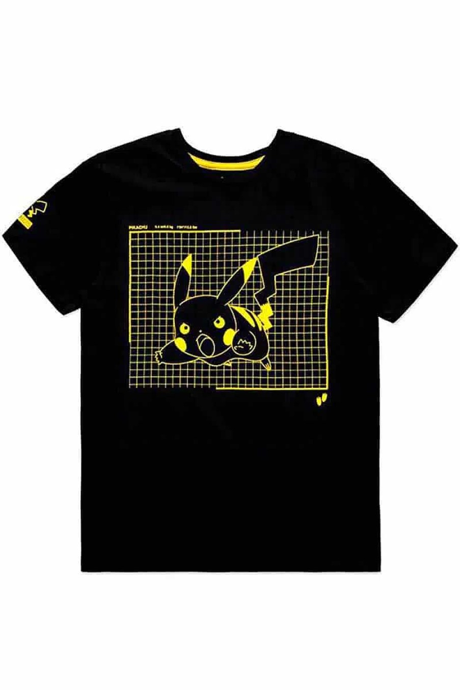 POCKET MONSTER Pokemon Til Bornevaerelset | Sort T Shirt Med Pikachu I Angreb I Medium