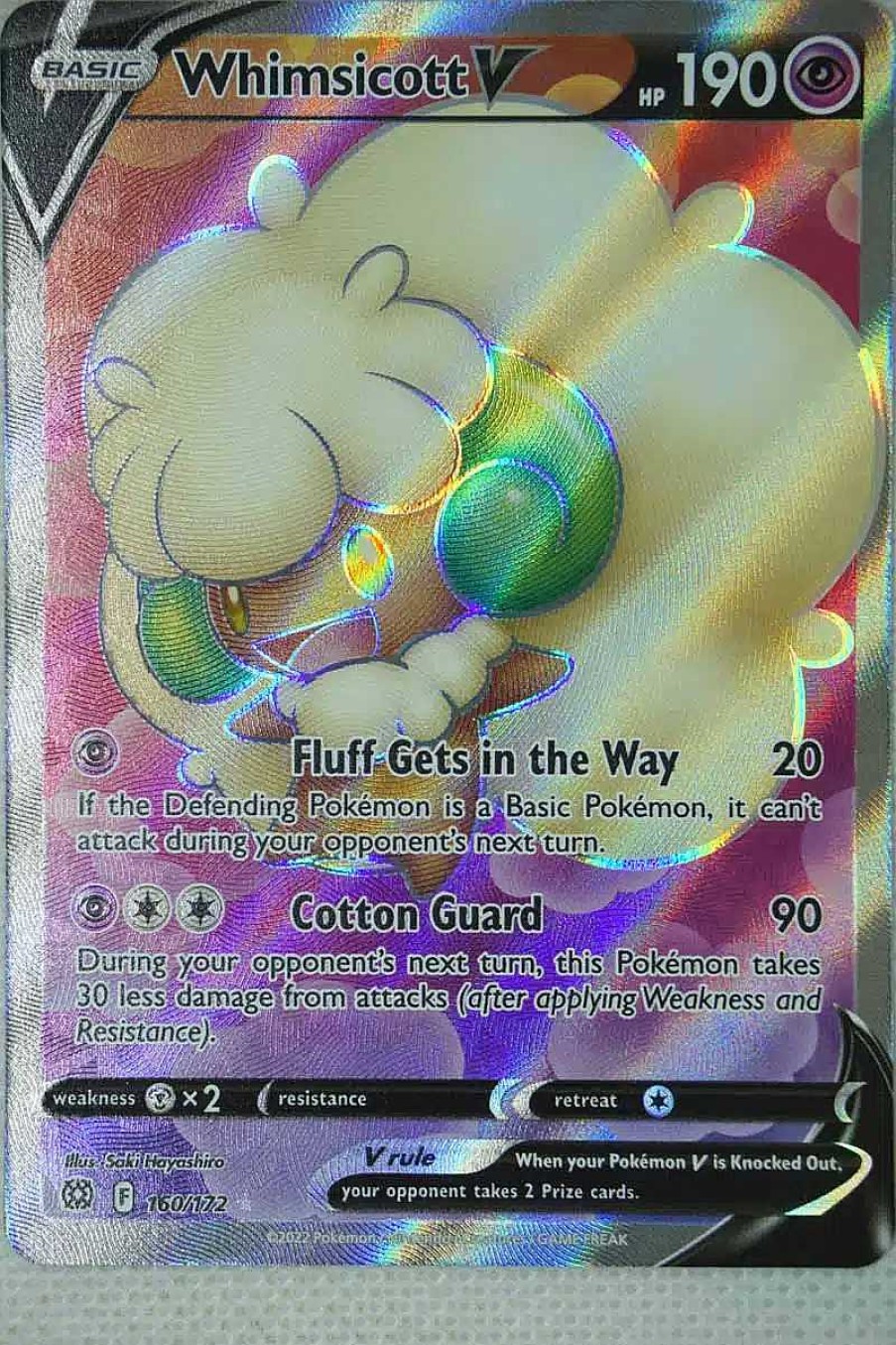 POCKET MONSTER Pokemon Kort | Whimsicott V 160/172 Full Art