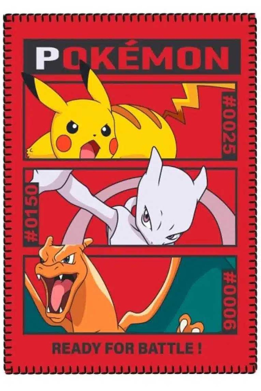 POCKET MONSTER Pokemon Til Bornevaerelset | Pokemon Fleece Taeppe Med Charizard, Mewtwo Og Pikachu