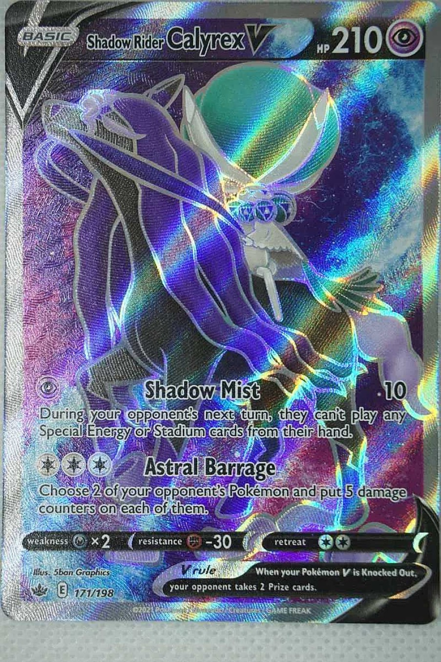 POCKET MONSTER Pokemon Kort | Shadow Rider Calyrex V 171/198 Full Art