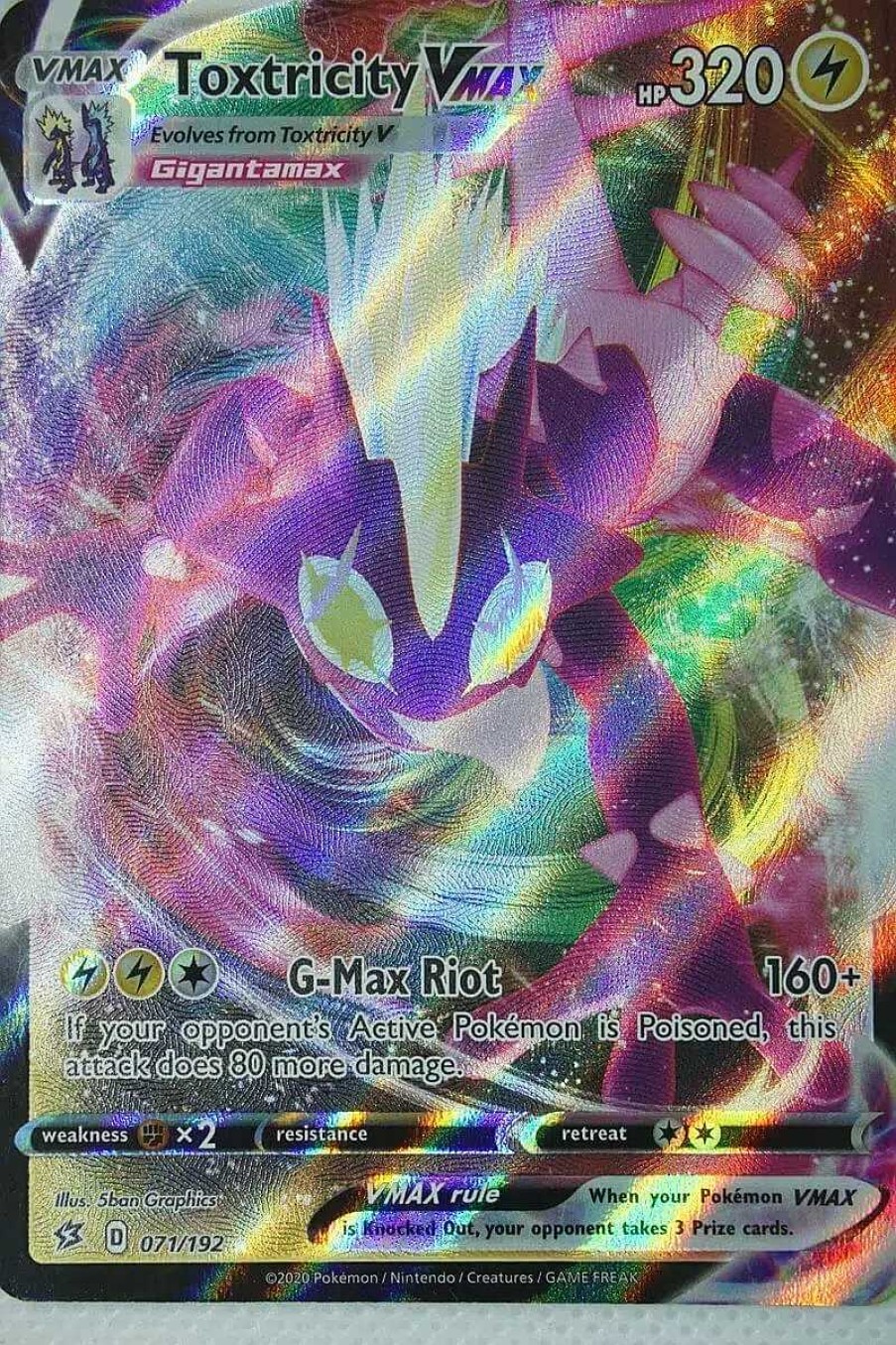 POCKET MONSTER Pokemon Kort | Toxtricity Vmax 71/192