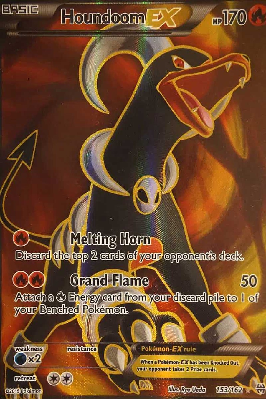 POCKET MONSTER Pokemon Kort | Houndoom Ex 153/162 Full Art