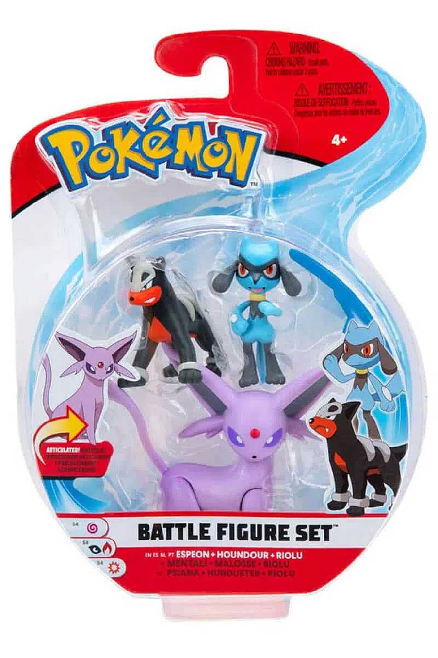 POCKET MONSTER Pokemon Figurer | Espeon Houndour & Riolu Figurer