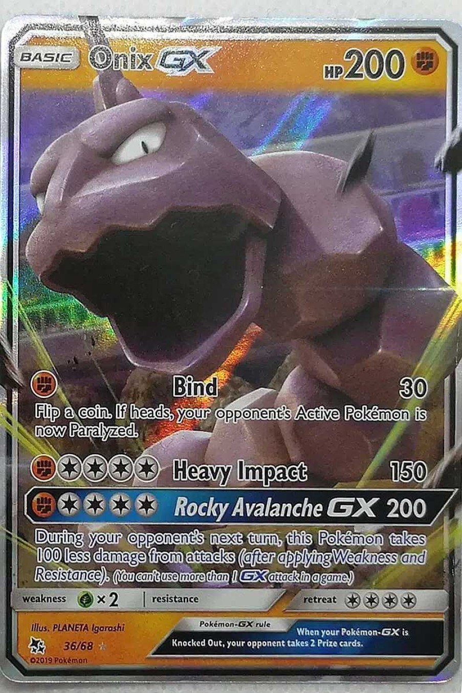 POCKET MONSTER Pokemon Kort | Onix Gx 36/68