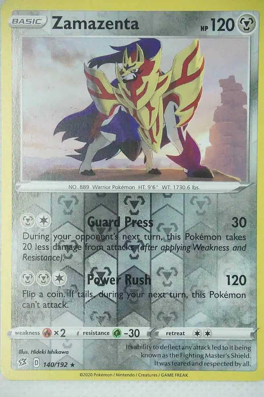 POCKET MONSTER Pokemon Kort | Zamazenta 140/192 Rare Reverse Holo