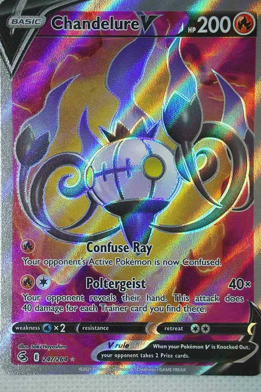 POCKET MONSTER Pokemon Kort | Chandelure V 247/264 Full Art