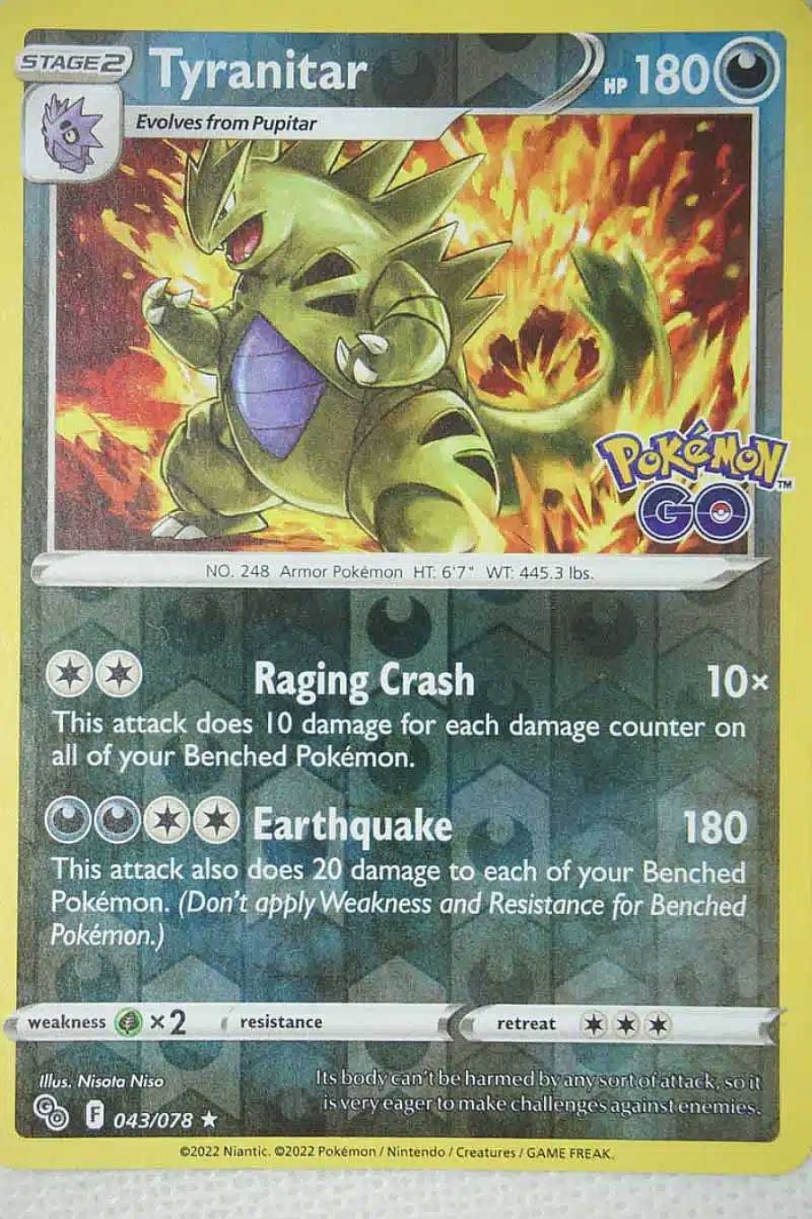 POCKET MONSTER Pokemon Kort | Tyranitar 043/078 Reverse Holo Rare