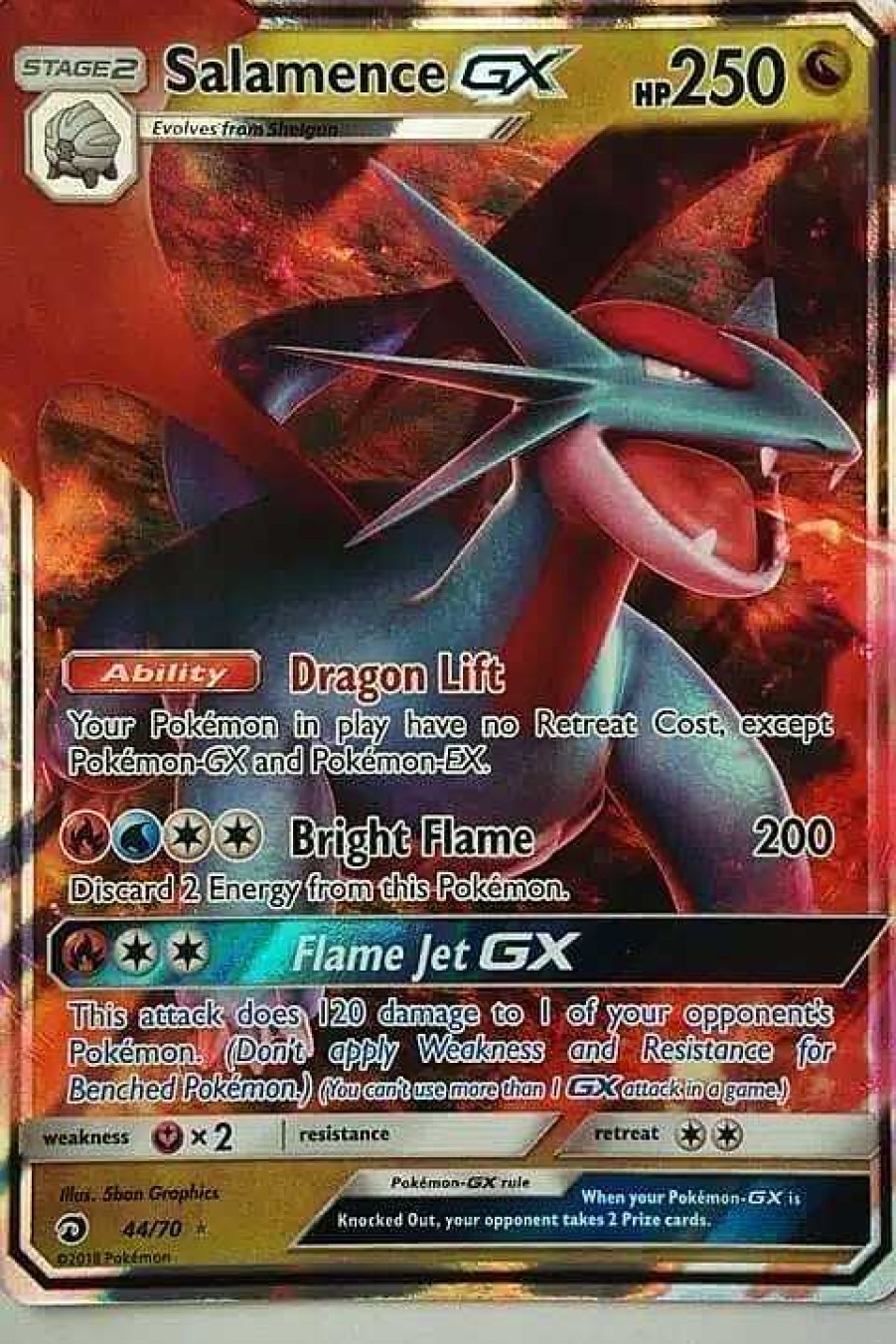 POCKET MONSTER Pokemon Kort | Salamence Gx 44/70