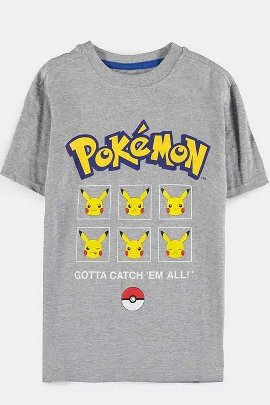 POCKET MONSTER Pokemon Til Bornevaerelset | T Shirt Med Pikachu Ansigter I Bornestorrelser