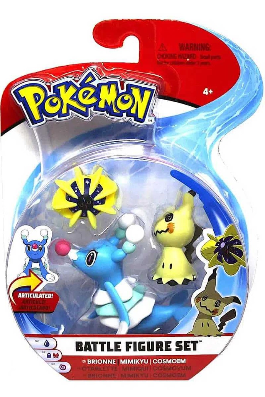 POCKET MONSTER Pokemon Figurer | Brionne, Mimikyu & Cosmoem Figurer