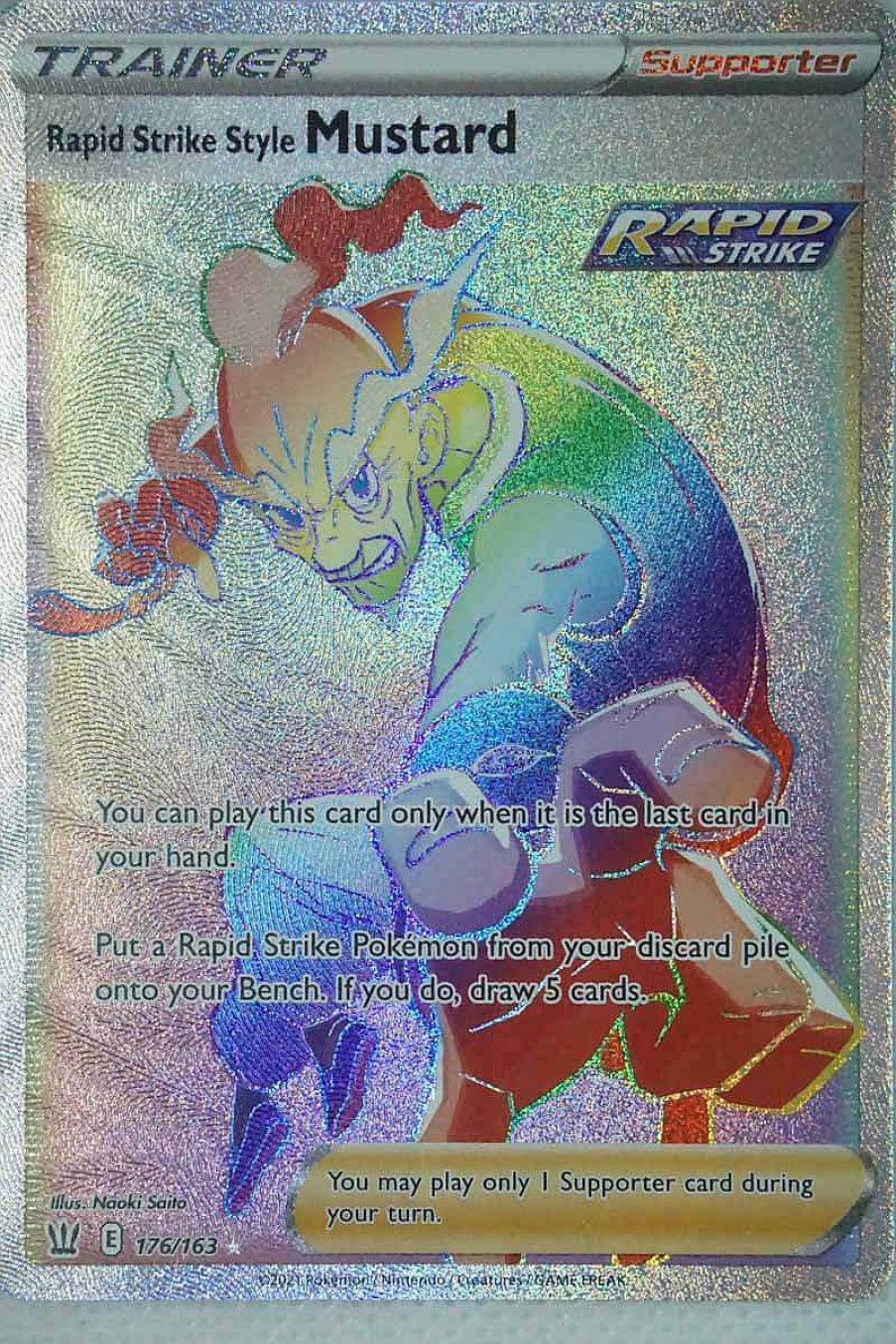 POCKET MONSTER Pokemon Kort | Rapid Strike Style Mustard 176/163 Hyper Rare